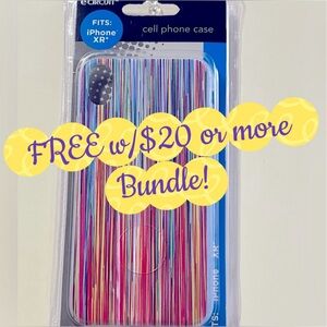 FREE w/$20 Bundle e-CIRCUIT Multicolored Stripe Pattern Phone Case for iPhone XR